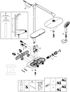 System prysznicowy Grohe Euphoria 260 z termostatem do montażu ściennego natynkowego, chrom, deszczownica 3 strumienie z ogranicznikiem przepływu 9,5 l/min., słuchawka 3 strumienie z ogranicznikiem przepływu 9,5 l/min., ramię prysznica 450 mm, blokada