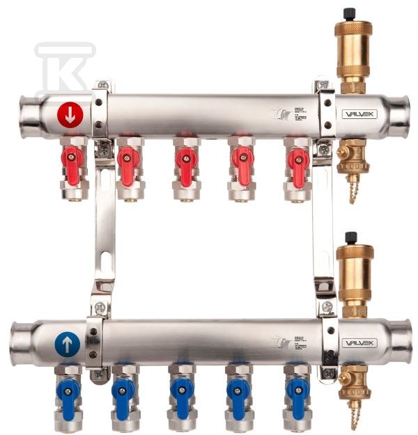 Zespół rozdzielaczy BASE INOX K2MINI PLUS-8 G1"-G3/4" n=8