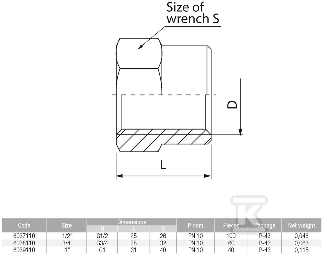 V-PEX Mufa 1/2'' mosiądz