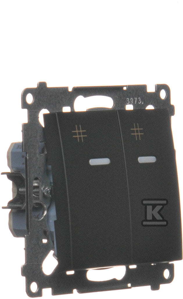 Łącznik krzyżowy podwójny z podświetleniem (moduł) 10AX, 250V~, szybkozłącza, czarny mat Simon54