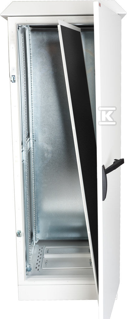 Szafa zewnętrzna Street Box 600x600x940 1 rząd szyn RACK 18U, dwupłaszczowa, aluminiowa RAL 7035 IP65