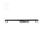 Odpływ liniowy OLSL90 / CST-LOW Standard Plus Black 90x8x7 cm "Base-Low Black", z maskownicą Steel