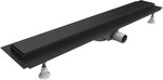 Odpływ liniowy OLSL90 / CST-LOW Standard Plus Black 90x8x7 cm "Base-Low Black", z maskownicą Steel