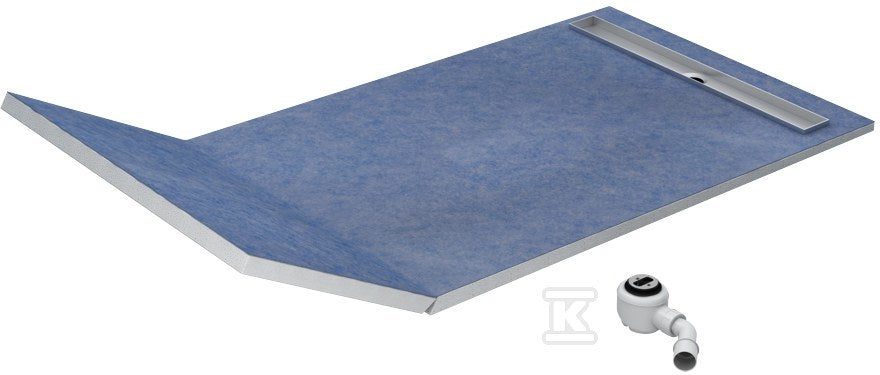 Brodzik podpłytkowy (S1) 10.034 / OLSL Stabilsound 130+50x90x5 / 12,5 cm "Base", prostokątny z maskownicą Steel