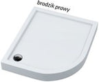 Brodzik akrylowy 3.4846 z zintegrowanym nośnikiem Stabilsound z przeciągniętym panelem do podłogi 90x110x12 cm "Competia New", prostokątny odpływ na krótkim boku