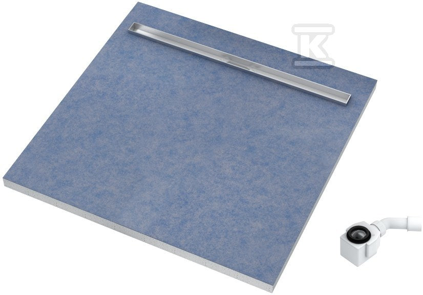 Brodzik podpłytkowy (S1) 10.102 / OLPL Stabilsound 90x90x5 / 12,5 cm "Slim Lux", kwadratowy z maskownicą Plate