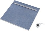 Brodzik podpłytkowy (S1) 10.102 / OLPL Stabilsound 90x90x5 / 12,5 cm "Slim Lux", kwadratowy z maskownicą Plate