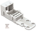 Adapter montażowy, do złączek 2-przewodowych, seria 221, 4 mm2, ze stopką zatrzaskową do montażu pion., biały