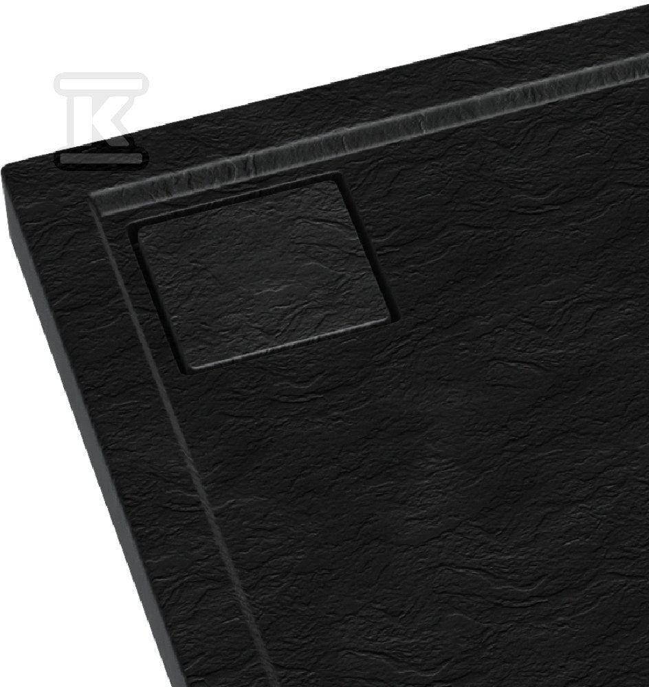 Brodzik kompozytowy 3.0453 / C / ST Stabilsound Plus Black Stone 80x120x5 cm "Omega", prostokątny