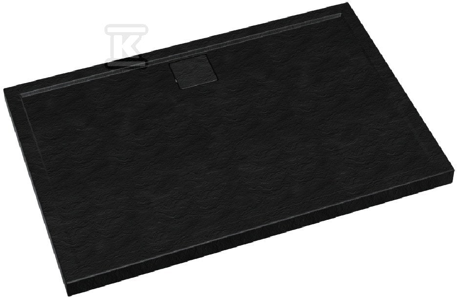 Brodzik kompozytowy 3.0450 / C / ST Stabilsound Plus Black Stone 80x100x5 cm "Omega", prostokątny
