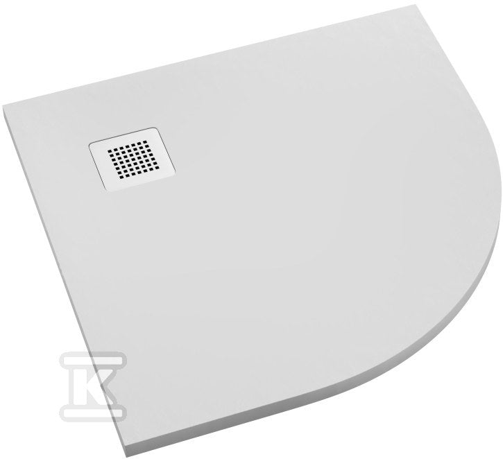 Brodzik kompozytowy 3.104-M2 Stabilsound Plus White Stone 90x90x3,5 cm R55 "Kalait", półokrągły z maskownicą M2