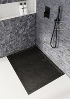 Brodzik kompozytowy 3.0459 / C / ST Stabilsound Plus Black Stone 80x80x5 cm R55 "Omega", półokrągły