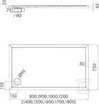 Brodzik akrylowy 3.2331 / C / ST Standard Black Stone 90x90x4,5 cm "Caspar New", kwadratowy