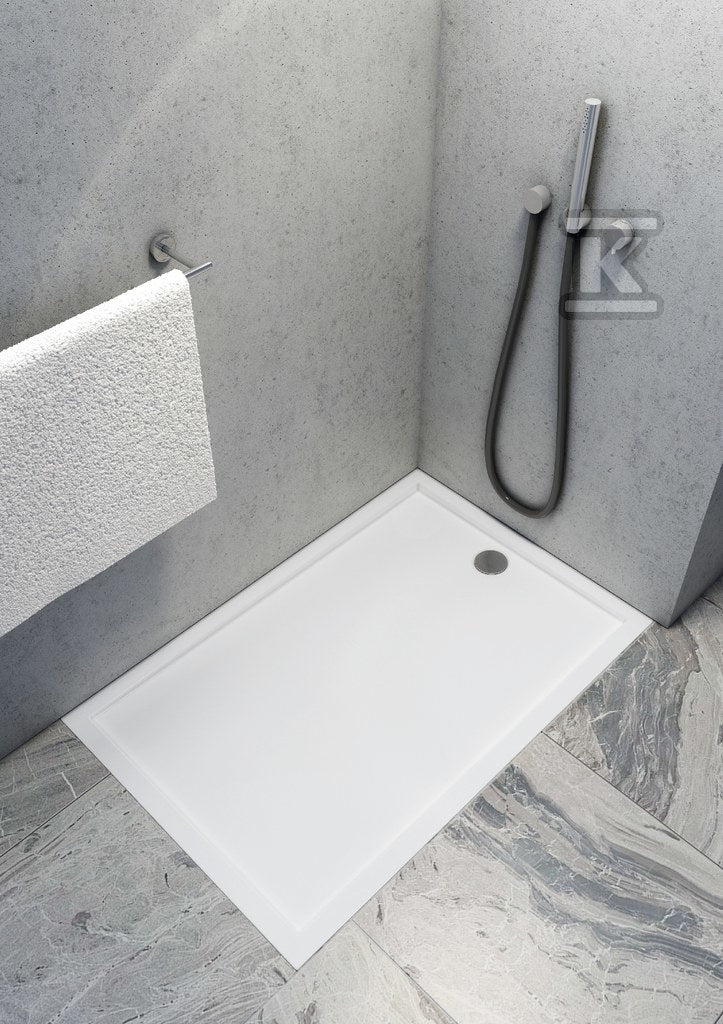 Brodzik akrylowy 3.2848 Standard 90x130x4,5 cm "Caspar New", prostokątny odplyw na krótkim boku