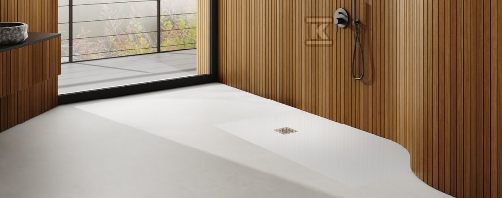 Brodzik kompozytowy 3.3117-M2 Stabilsound Plus White Stone 90x120x3,5 cm "Kalait", prostokątny z maskownicą M2