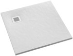 Brodzik kompozytowy 3.3100 / B / ST-M2 Stabilsound Plus White Stone 80x80x3,5 cm "Kalait", kwadratowy z maskownicą M2