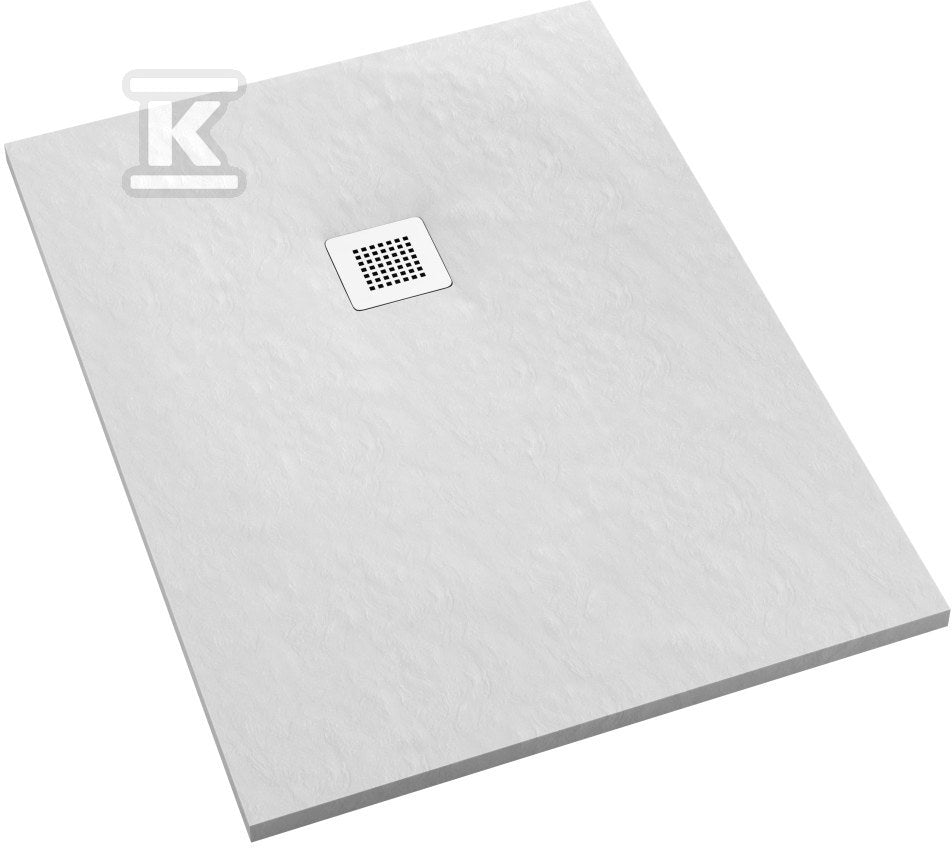 Brodzik kompozytowy 3.3133 / B / ST-M2 Stabilsound Plus White Stone 70x90x3,5 cm "Kalait", prostokątny z maskownicą M2