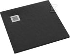 Brodzik kompozytowy 3.3100 / C / ST-M2 Stabilsound Plus Black Stone 80x80x3,5 cm "Kalait", kwadratowy z maskownicą M2