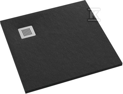 Brodzik kompozytowy 3.3101 / C / ST-M2 Stabilsound Plus Black Stone 90x90x3,5 cm "Kalait", kwadratowy z maskownicą M2