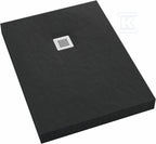 Brodzik akrylowy 3.3321 / C / ST-M2 z zintegrowanym nośnikiem Stabilsound z przeciągniętym panelem do podłogi Black Stone 90x160x12 cm "New Horizons", prostokątny