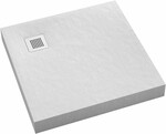 Brodzik akrylowy 3.3306 / B / ST-M2 z zintegrowanym nośnikiem Stabilsound z przeciągniętym panelem do podłogi White Stone 80x100x12 cm "New Horizons", prostokątny
