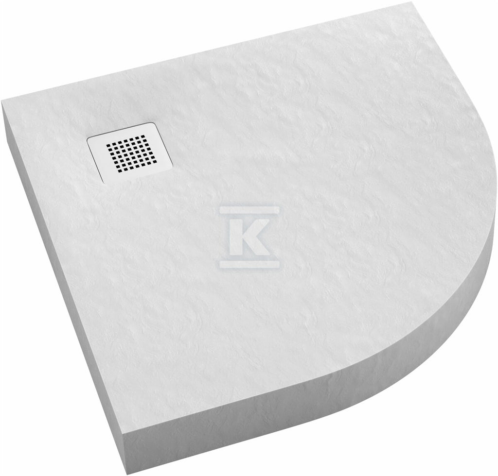 Brodzik akrylowy 3.3304 / B / ST-M2 z zintegrowanym nośnikiem Stabilsound z przeciągniętym panelem do podłogi White Stone 90x90x12 cm R55 "New Horizons", półokrągły
