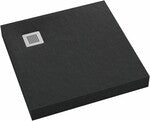 Brodzik akrylowy 3.4647 / C / ST z zintegrowanym nośnikiem Stabilsound z przeciągniętym panelem do podłogi Black Stone 90x120x12 cm "Competia New", prostokątny