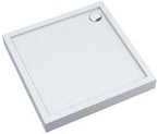 Brodzik akrylowy 3.4846 z zintegrowanym nośnikiem Stabilsound z przeciągniętym panelem do podłogi 90x110x12 cm "Competia New", prostokątny odpływ na krótkim boku