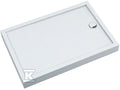 Brodzik akrylowy 3.4849 z zintegrowanym nośnikiem Stabilsound z przeciągniętym panelem do podłogi 90x140x12 cm "Competia New", prostokątny odpływ na krótkim boku
