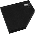 Brodzik akrylowy 3.4697 / C / ST z zintegrowanym nośnikiem Stabilsound z przeciągniętym panelem do podłogi Black Stone 80x80x12 cm "Competia New", pięciokątny