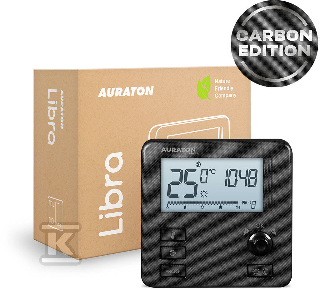 Auraton Libra czarny tygodniowy, przewodowy regulator temperatury