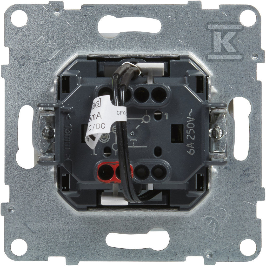 Przycisk pojedynczy z podświetleniem - 6 A - 250 V~ - zaciski automatyczne, ALUMINIUM SUNO