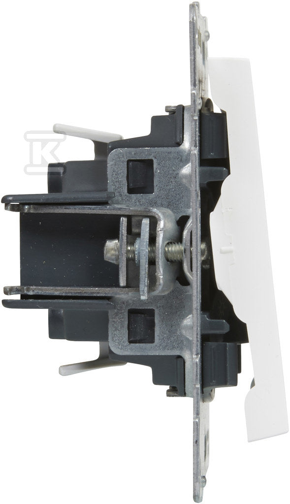 Przycisk pojedynczy z symbolem dzwonka - 6 A - 250 V~ - zaciski automatyczne, BIAŁY SUNO
