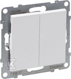 Przycisk podwójny - 6 A - 250 V~ - zaciski automatyczne, BIAŁY SUNO
