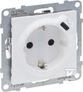 Gniazdo SCHUKO 2P+Z - 16 A - 250 V~ - + USB TYP C - 1,5 A - 5 V, BIAŁY SUNO