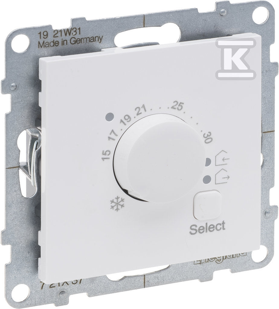 Termostat do ogrzewania podłogowego - zakres temperatury: 10 °C - 60 °C - z jednym stykiem NO i diodą LED 16 A - 230 V~, BIAŁY SUNO