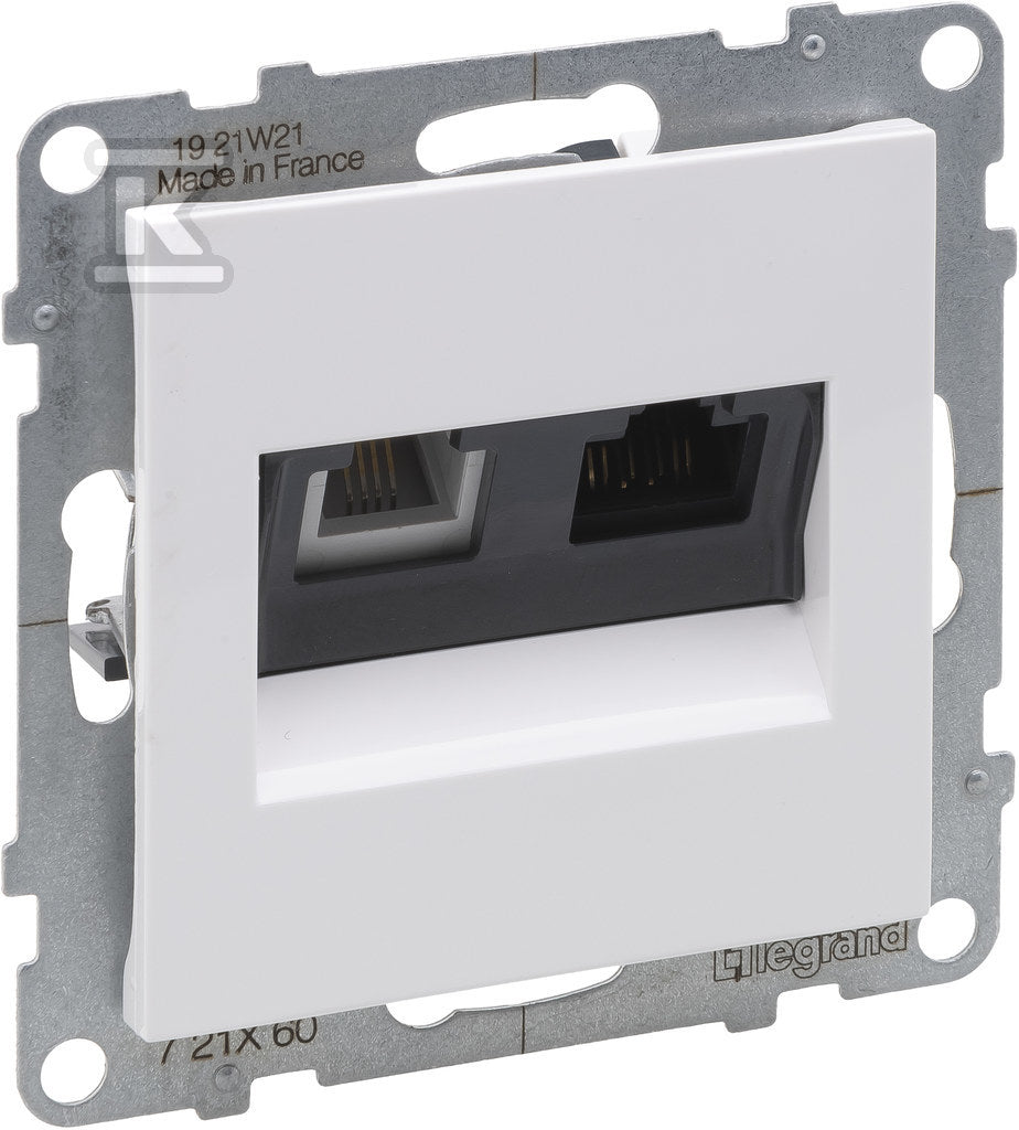 Gniazdo RJ 11 + RJ 45/KAT 6 UTP, BIAŁY SUNO