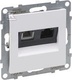 Gniazdo RJ 11 + RJ 45/KAT 6 UTP, BIAŁY SUNO