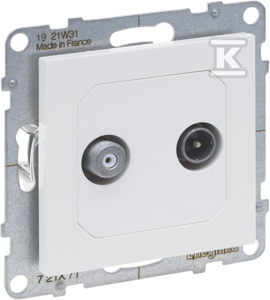 Gniazdo TV-R-SAT - końcowe - 2 przewody - 1.5 dB, BIAŁY SUNO