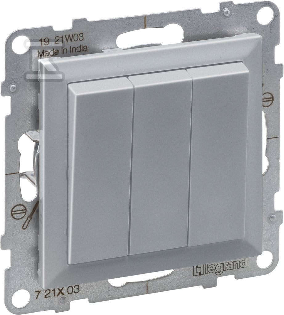 Łącznik potrójny - 20 AX - 250 V~ - zaciski śrubowe, ALUMINIUM SUNO