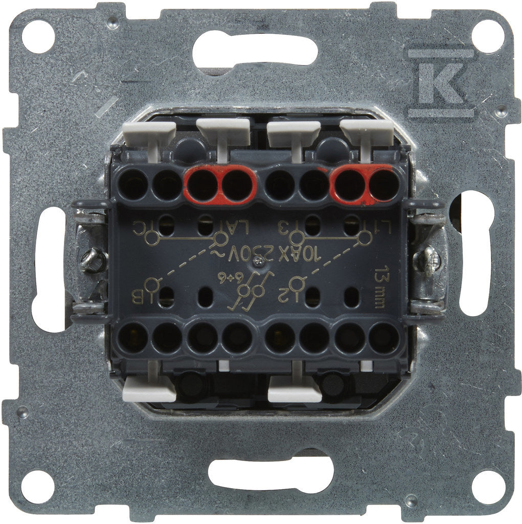 Łącznik schodowy podwójny - 10 AX - 250 V~ - zaciski automatyczne, ALUMINIUM SUNO