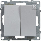 Łącznik schodowy podwójny - 10 AX - 250 V~ - zaciski automatyczne, ALUMINIUM SUNO