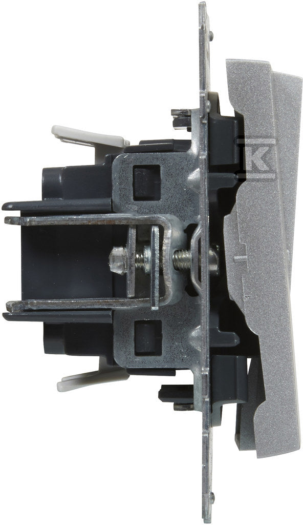 Łącznik schodowy podwójny - 10 AX - 250 V~ - zaciski automatyczne, ALUMINIUM SUNO