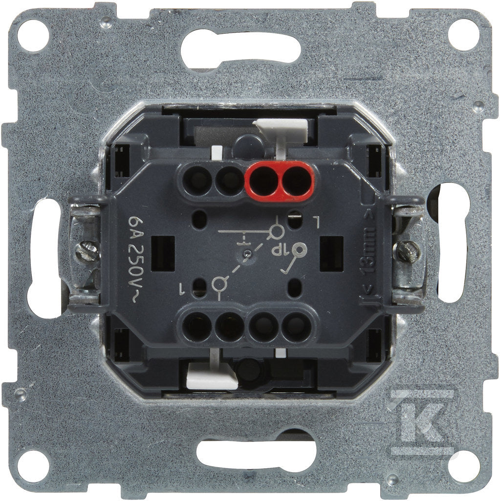Przycisk pojedynczy - 6 A - 250 V~ - zaciski automatyczne, ALUMINIUM SUNO