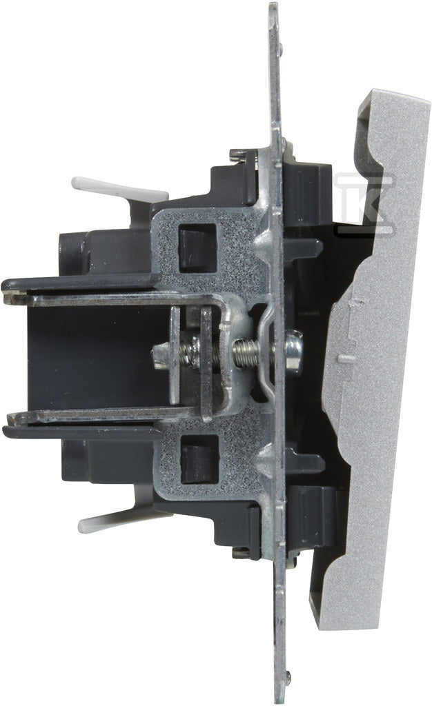 Przycisk pojedynczy - 6 A - 250 V~ - zaciski automatyczne, ALUMINIUM SUNO