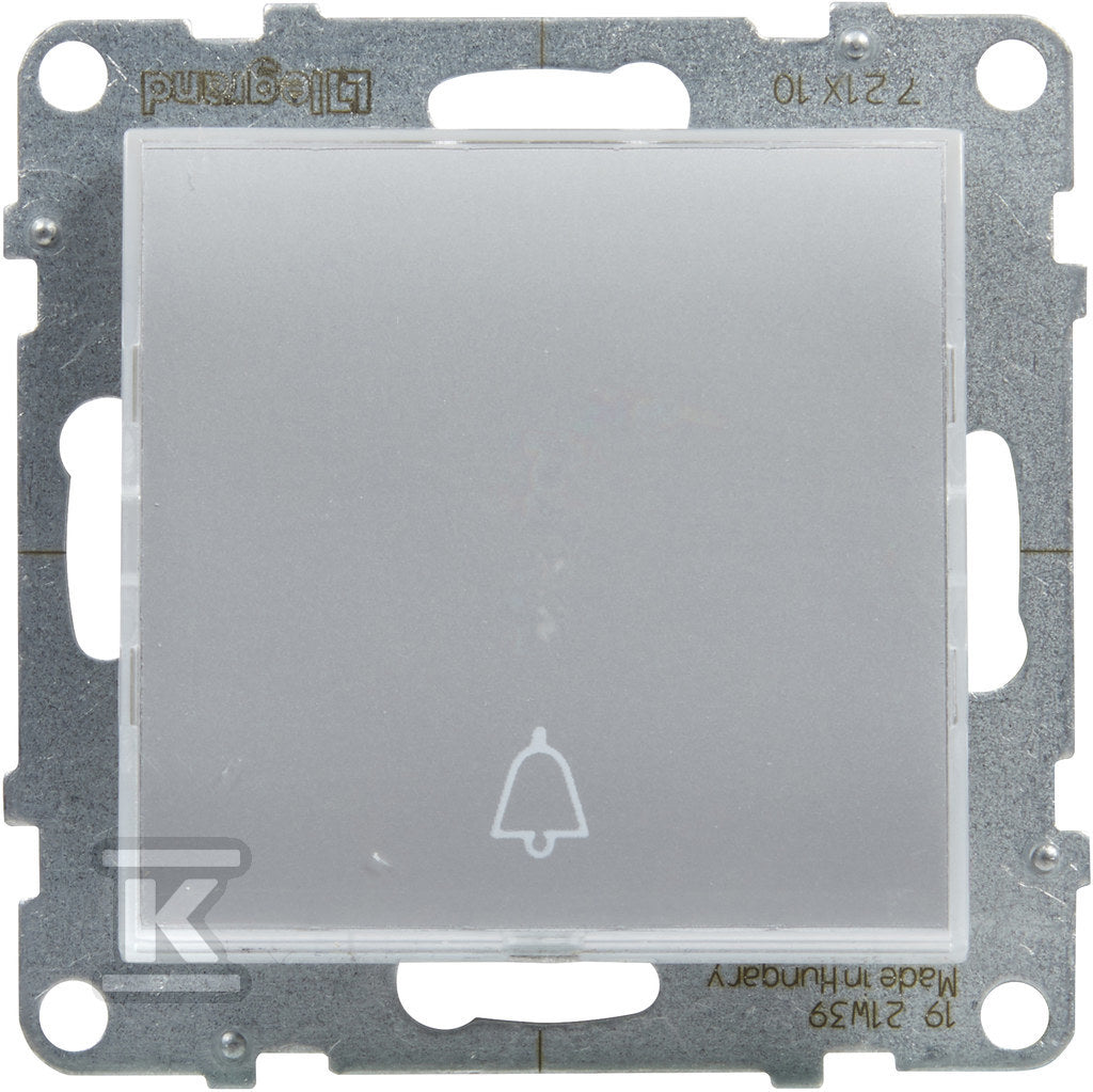 Przycisk pojedynczy z podświetleniem - 6 A - 250 V~ - zaciski automatyczne, ALUMINIUM SUNO