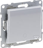 Przycisk pojedynczy z podświetleniem - 6 A - 250 V~ - zaciski automatyczne, ALUMINIUM SUNO