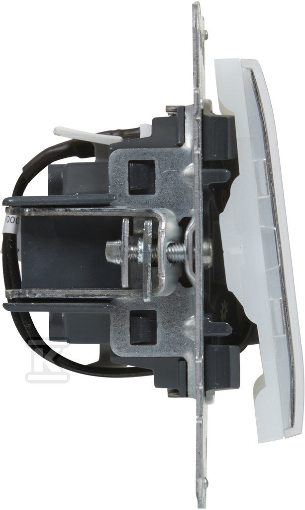 Przycisk pojedynczy z podświetleniem - 6 A - 250 V~ - zaciski automatyczne, ALUMINIUM SUNO