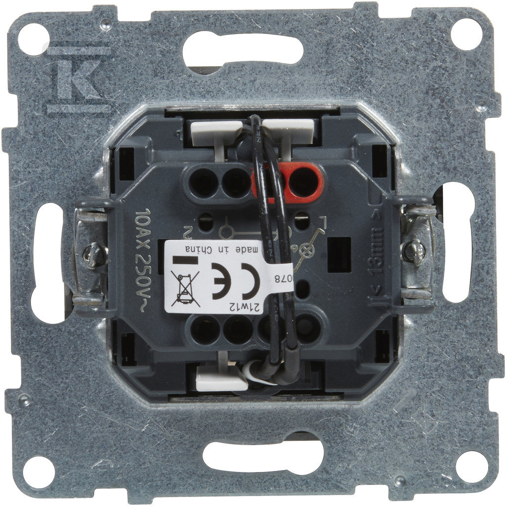 Łącznik schodowy z podświetleniem - 10 AX - 250 V~ - zaciski automatyczne, ALUMINIUM SUNO