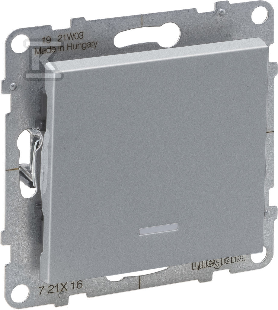 Łącznik schodowy z podświetleniem - 10 AX - 250 V~ - zaciski automatyczne, ALUMINIUM SUNO